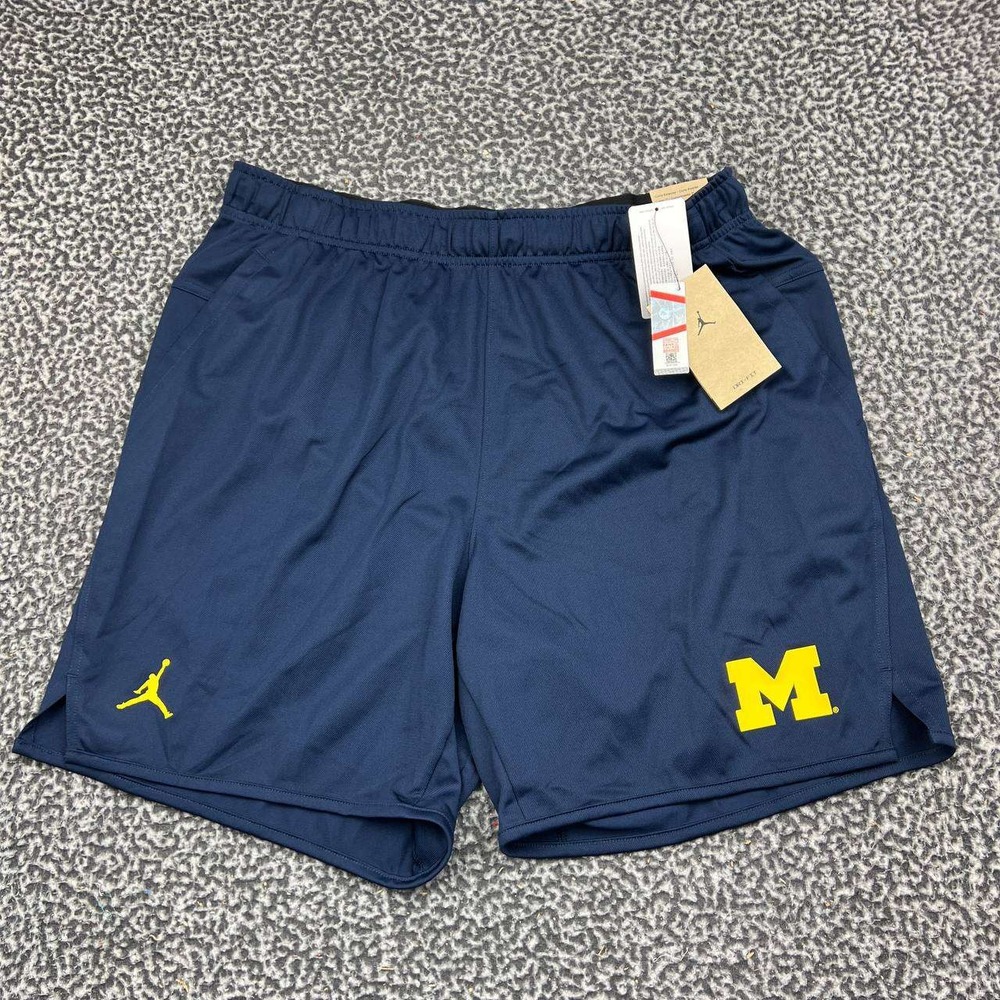 Air Jordan Michigan Wolverines Dri-FIT Athletic Shorts Men Large Navy Blue New L